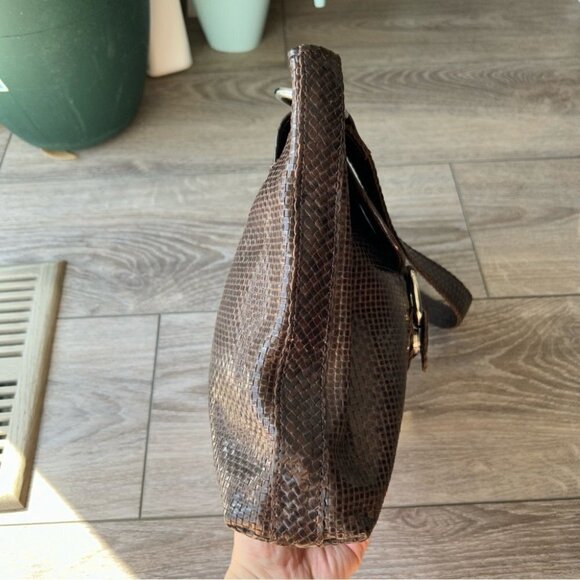 Calonge Brown Braided Leather Tote Bag - Picture 6 of 16